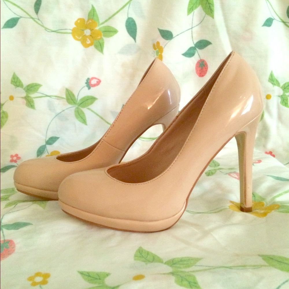 Shiny Nude Heels